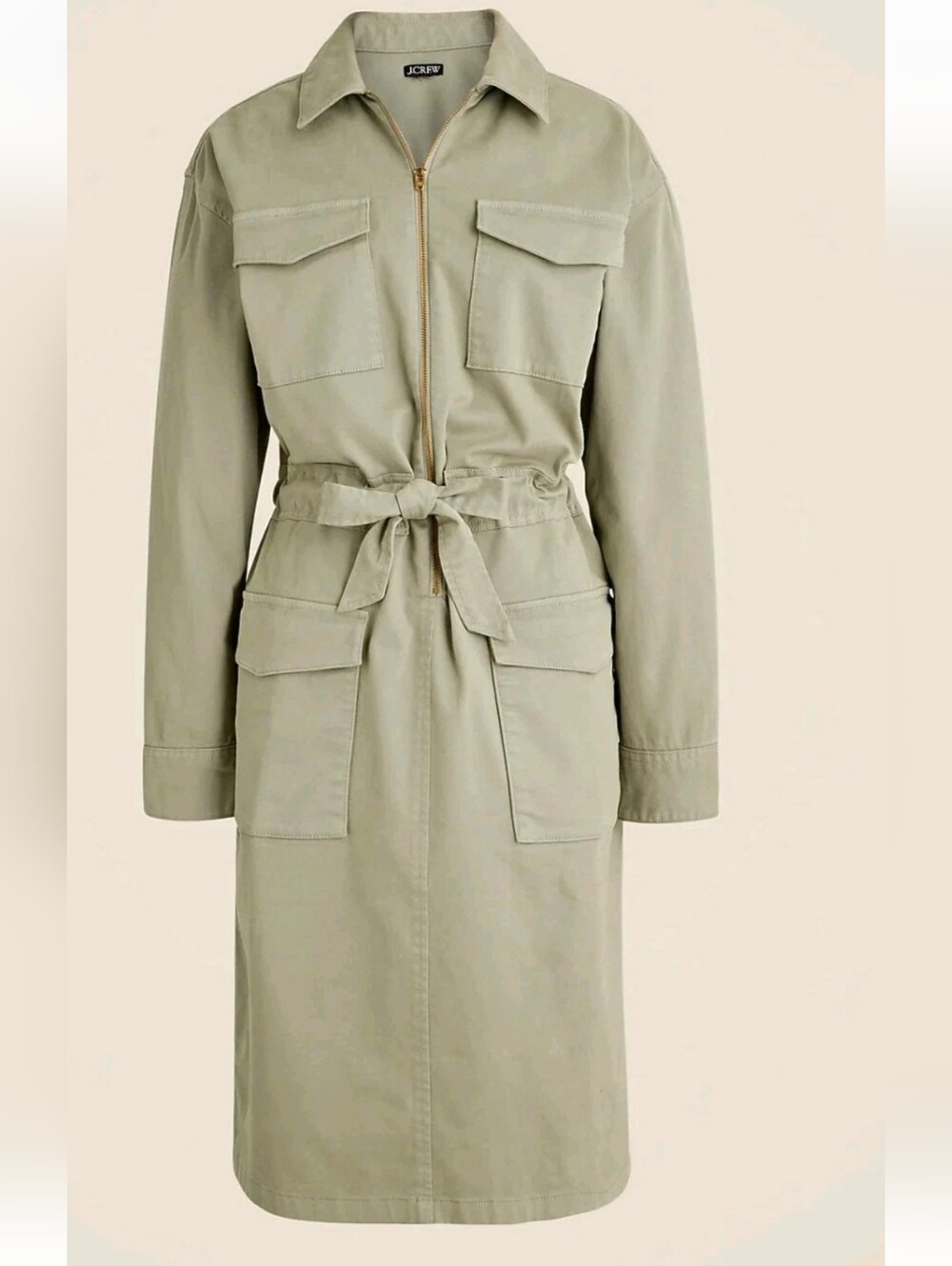 J.Crew Cinched-waist utility dress in stretch chino Size 6